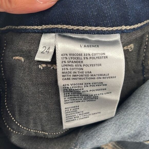 L’AGENCE Marguerite Jean‎ High Rise Skinny Stretch Columbia Blue Size 24 - Picture 9 of 12
